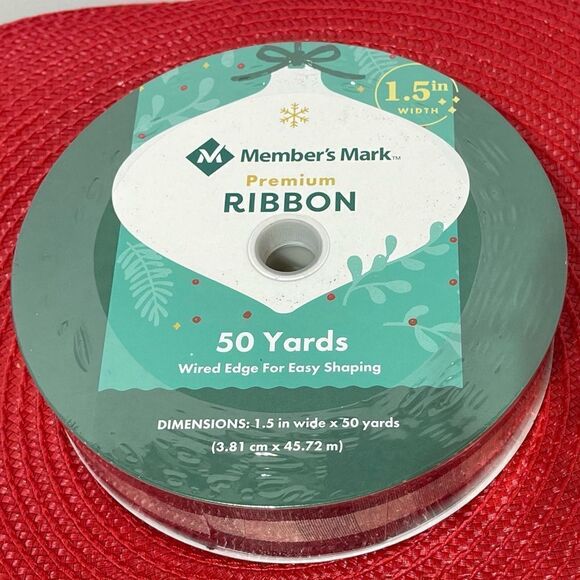 Members Mark Wired Ribbon Black and Cream Buffalo Check 50 yards NWT - Picture 3 of 4